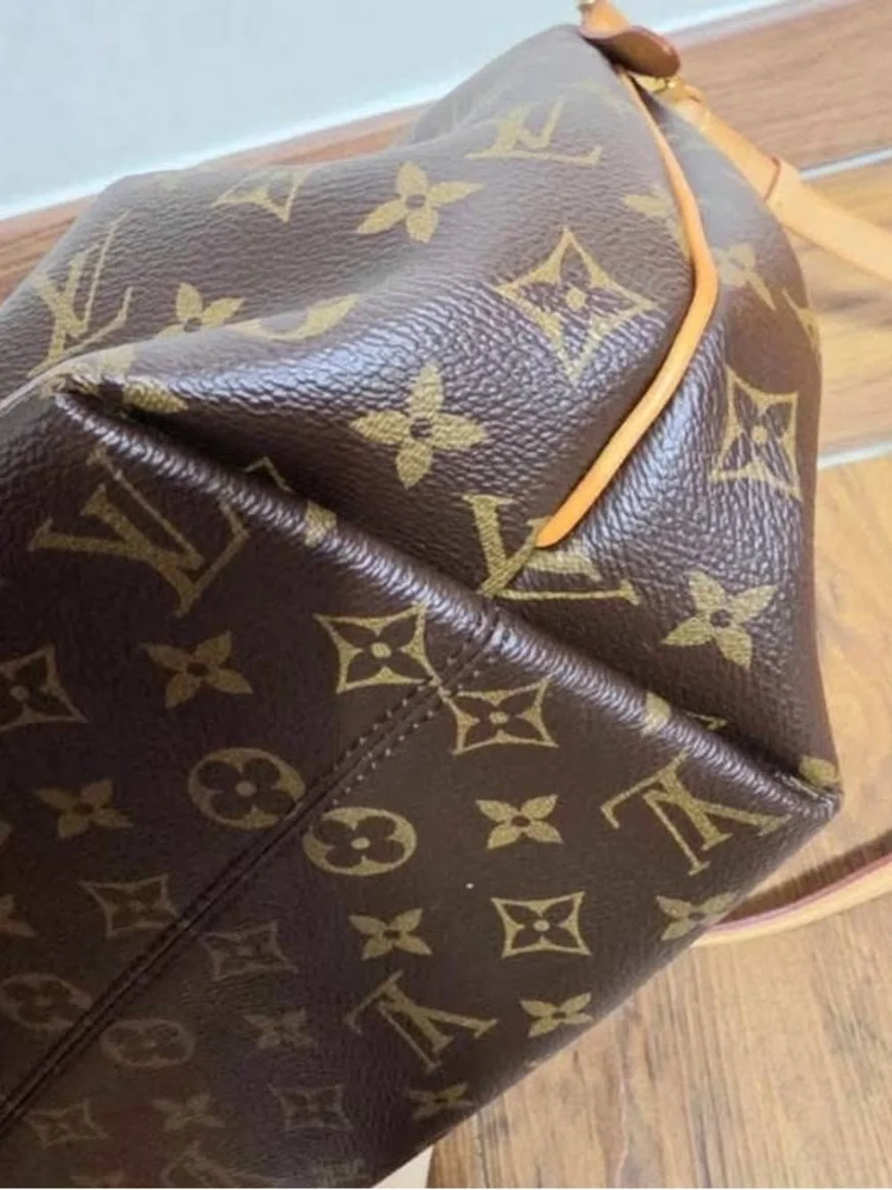 Louis Vuitton Monogram Canvas Satchel with Tan Vachetta Trim
